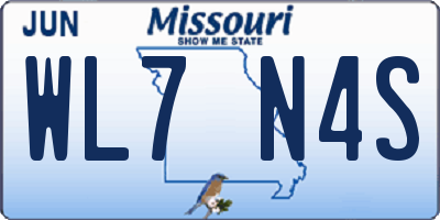 MO license plate WL7N4S