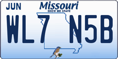 MO license plate WL7N5B
