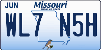 MO license plate WL7N5H