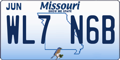 MO license plate WL7N6B