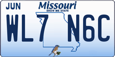 MO license plate WL7N6C