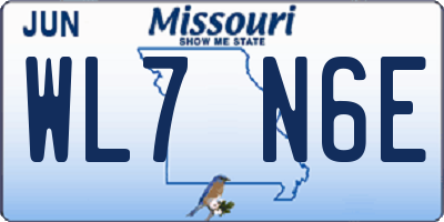 MO license plate WL7N6E