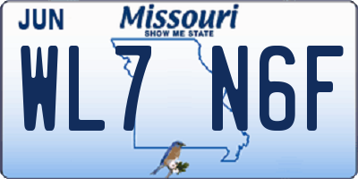 MO license plate WL7N6F