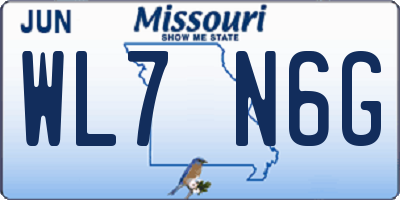 MO license plate WL7N6G