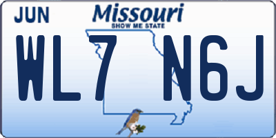 MO license plate WL7N6J