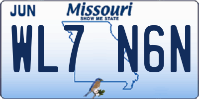 MO license plate WL7N6N