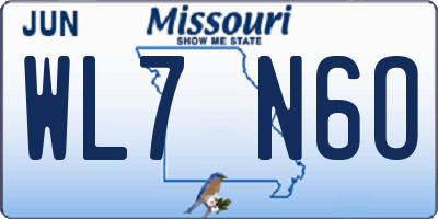 MO license plate WL7N6O