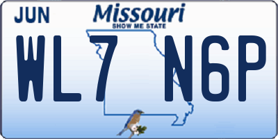 MO license plate WL7N6P
