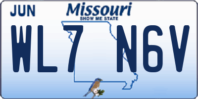 MO license plate WL7N6V