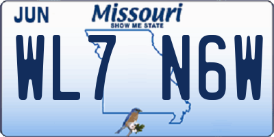 MO license plate WL7N6W