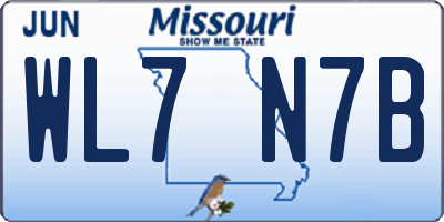 MO license plate WL7N7B