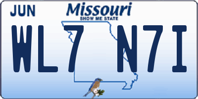 MO license plate WL7N7I