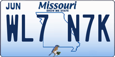 MO license plate WL7N7K
