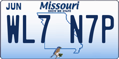MO license plate WL7N7P