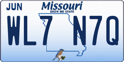 MO license plate WL7N7Q