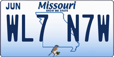 MO license plate WL7N7W