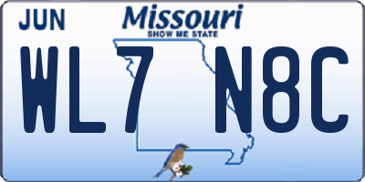 MO license plate WL7N8C