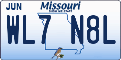 MO license plate WL7N8L