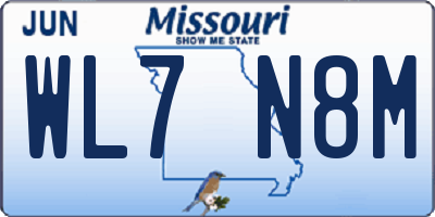 MO license plate WL7N8M