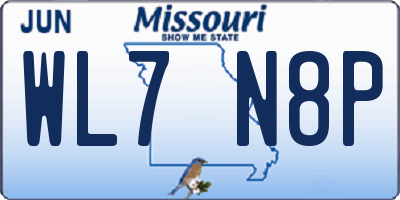 MO license plate WL7N8P