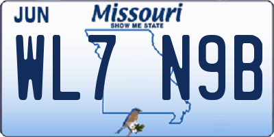 MO license plate WL7N9B