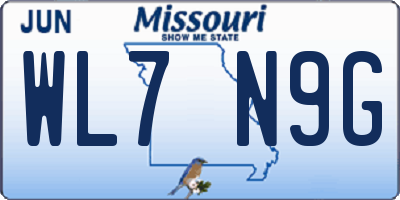 MO license plate WL7N9G