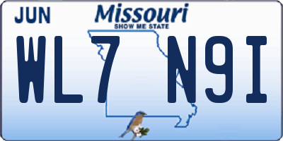 MO license plate WL7N9I