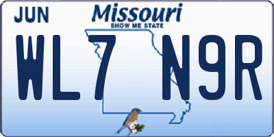 MO license plate WL7N9R