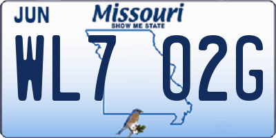 MO license plate WL7O2G