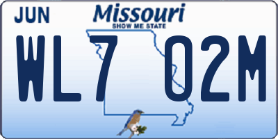 MO license plate WL7O2M