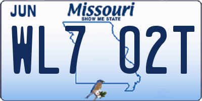MO license plate WL7O2T