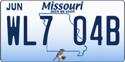 MO license plate WL7O4B