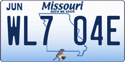 MO license plate WL7O4E
