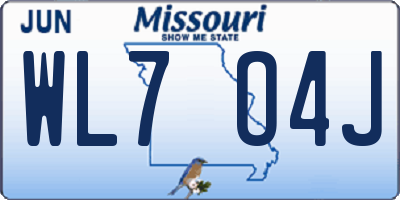 MO license plate WL7O4J