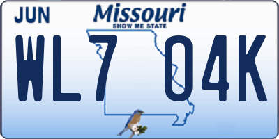 MO license plate WL7O4K