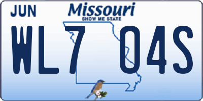 MO license plate WL7O4S