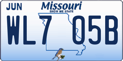 MO license plate WL7O5B