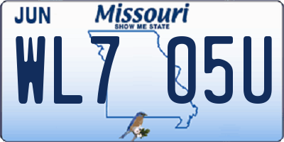MO license plate WL7O5U