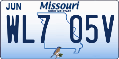 MO license plate WL7O5V