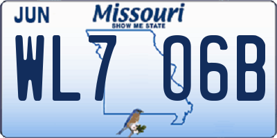 MO license plate WL7O6B
