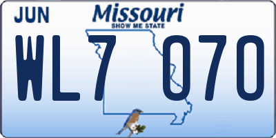 MO license plate WL7O7O