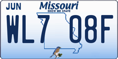 MO license plate WL7O8F