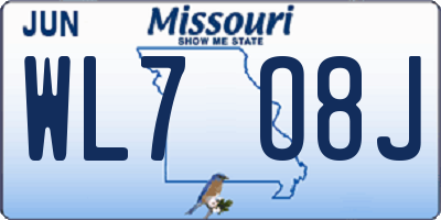 MO license plate WL7O8J
