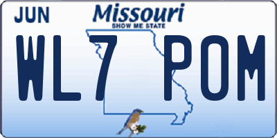 MO license plate WL7P0M