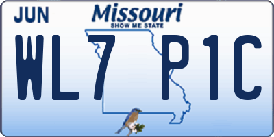 MO license plate WL7P1C