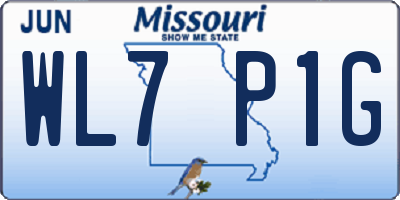 MO license plate WL7P1G