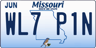 MO license plate WL7P1N