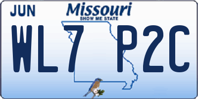 MO license plate WL7P2C