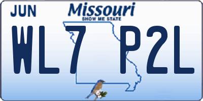 MO license plate WL7P2L