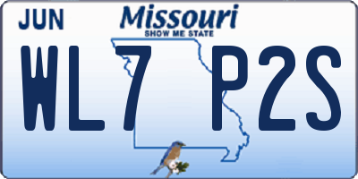 MO license plate WL7P2S
